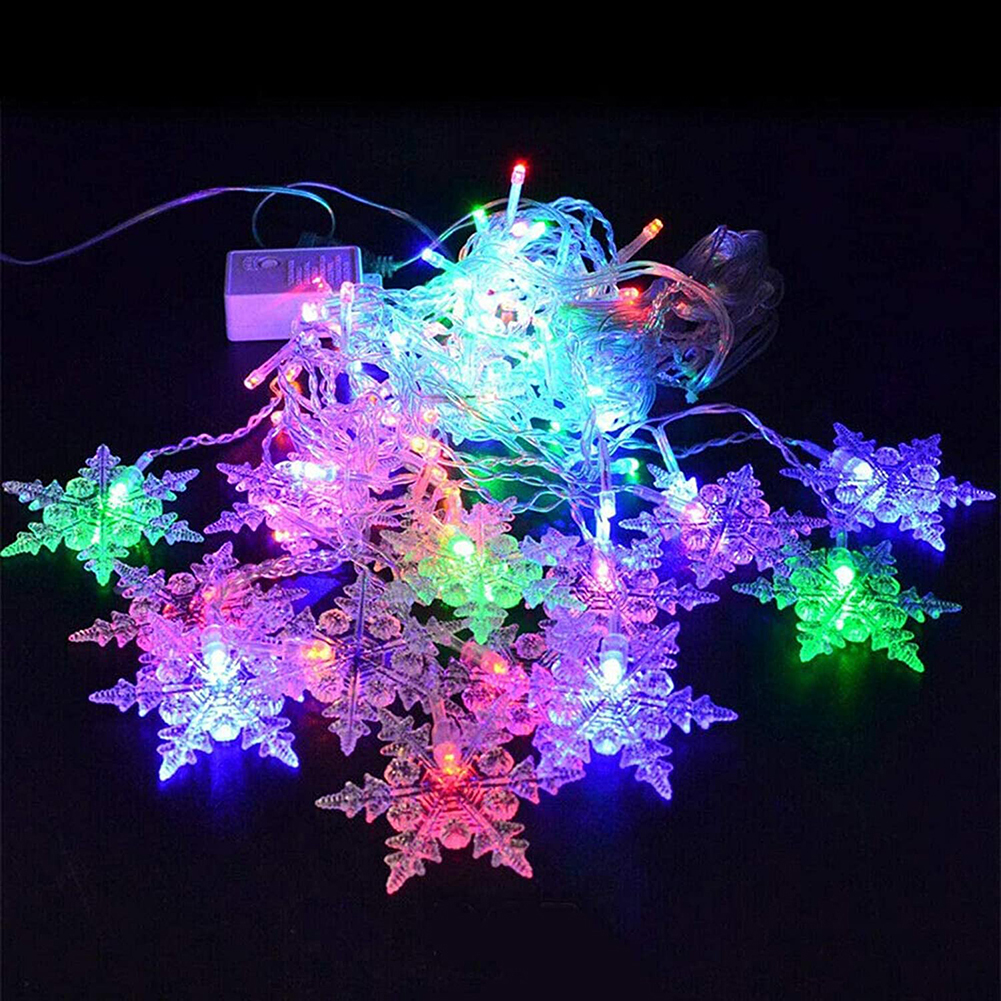 String Light Fairy Garland Curtain Christmas Snowflake Home Decorative Lamp от Cesdeals WW