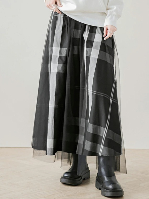 Loose A-Line Large Patterned Skirt