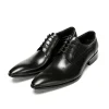 Formal Mens Shiny Lace up Derby Leather Dress Shoes