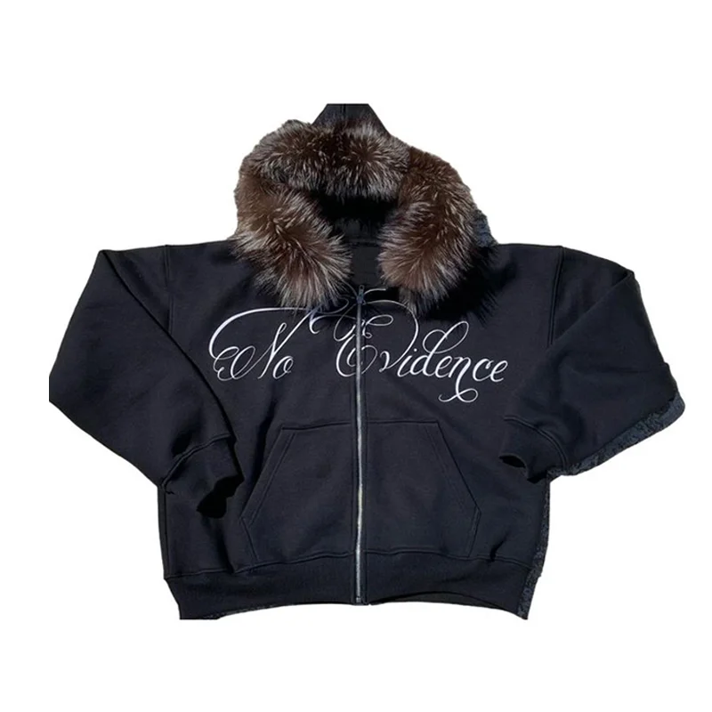 Aonga Plush liner retro Hoodie commuter Y2K top casual street rock aesthetics Harajuku punk hip-hops urban fashion chic women's hooded aonga