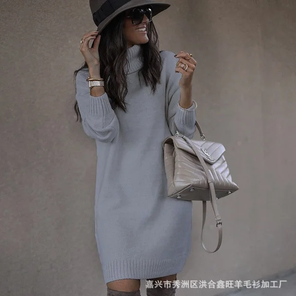 Uveng Uveng Women's Women Long High Collar Slim Top Sweater Sweater Women