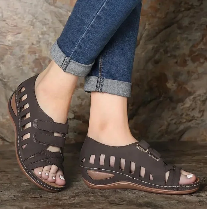 Qengg New Women's Sandals Premium Orthopedic Bunion Corrector Flats Casual Soft Sole Beach Wedge Vulcanized Shoes Zapatillas De Mujer