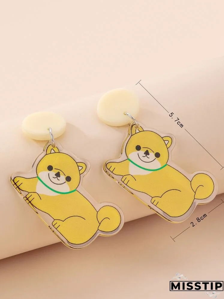 Cartoon Acrylic Drop Earrings