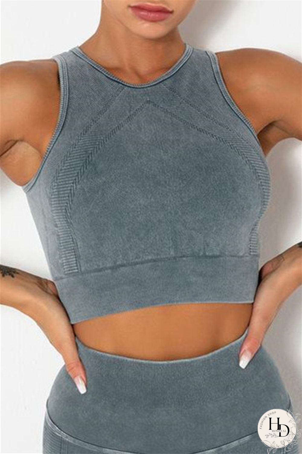 Grey Casual Sportswear Solid Vests