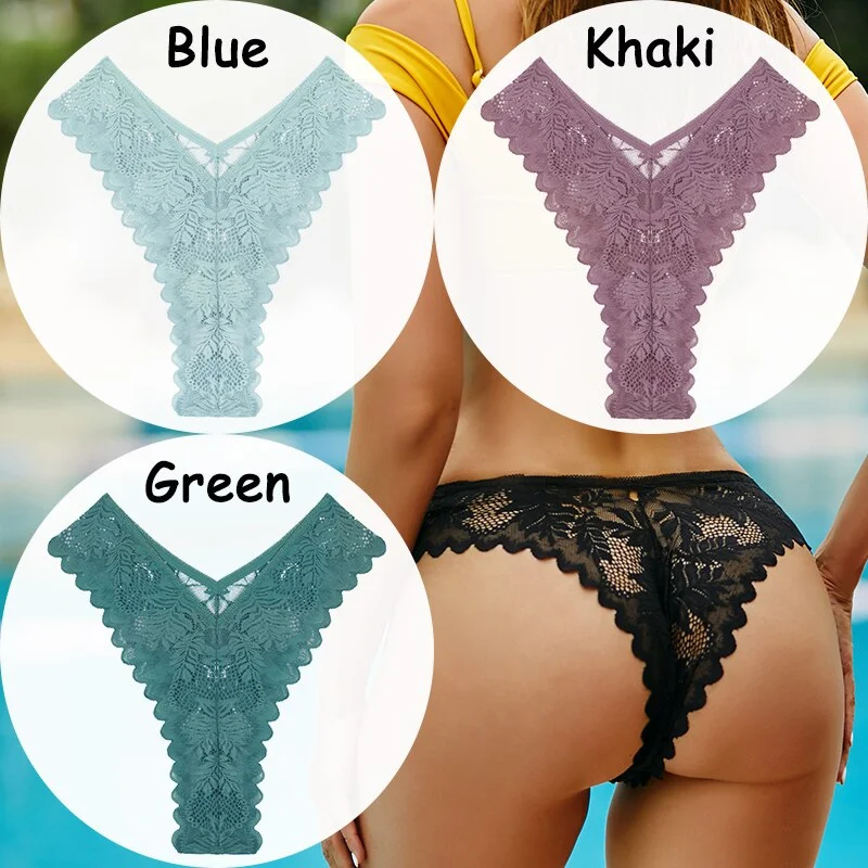 Billionm Lace Panties Women's Underwear Floral Women Panties Perspective Lingerie Brazilian Briefs V Waist Female Underpants