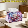 Diamond Painting Rose Dreamcatcher PU Leather Tissue Box for Napkin Holder