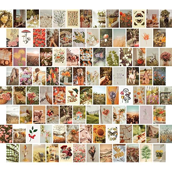  Wall Collage Kit Aesthetic Pictures, Wall Collage Kit, Bedroom Decor for Teen Girls, Nature Boho Collage Kit for Wall Aesthetic Posters, 70 Set 4x6 inch, Photo Collection、amazon、sdecorshop