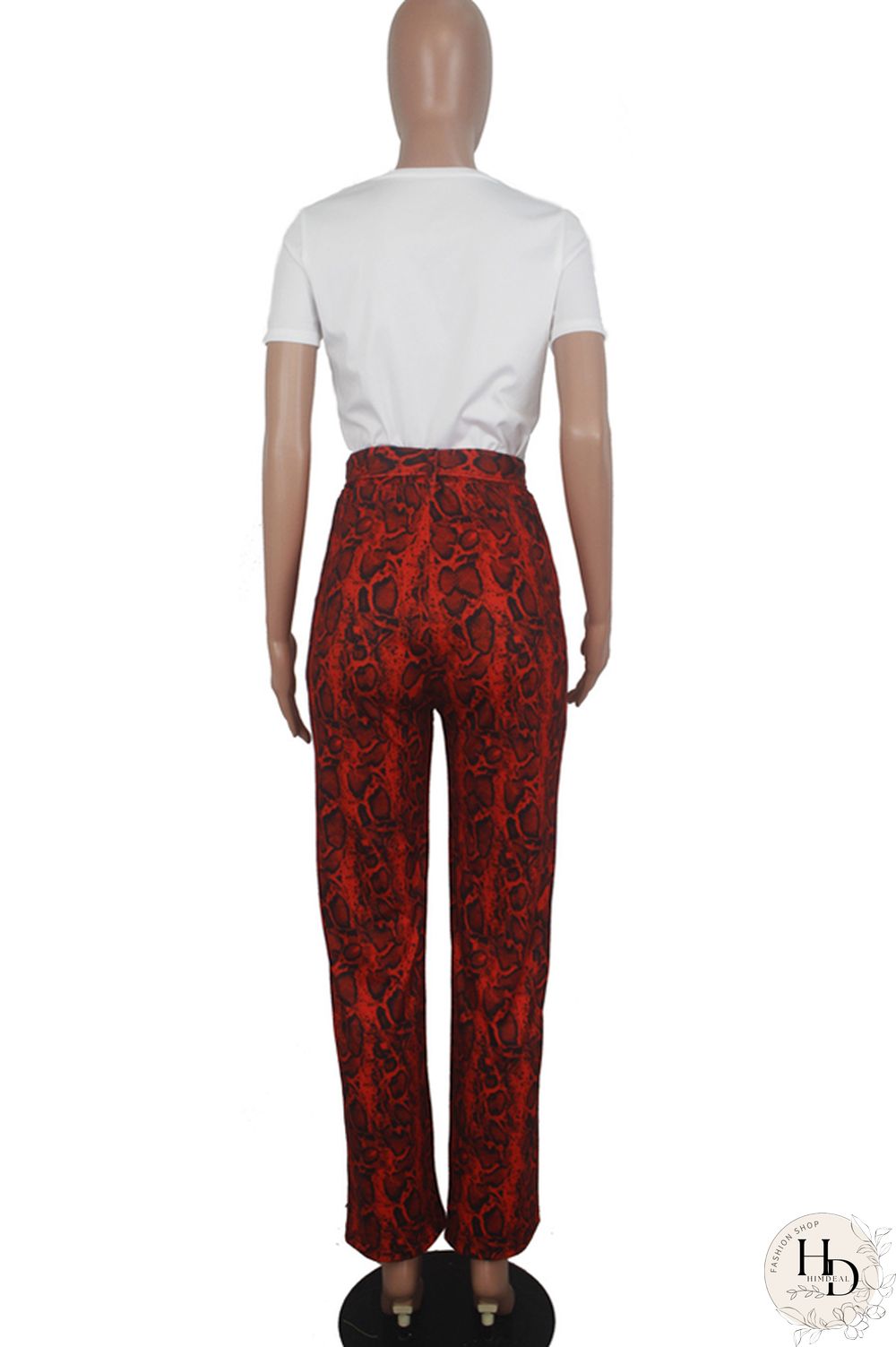 Yellow Polyester Casual Print Straight Short Sleeve Two-piece Pants Set