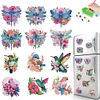 12 STÜCKE 2d flache DIY Diamant Kunst Kühlschrank Aufkleber für Wohnkultur (Libelle)