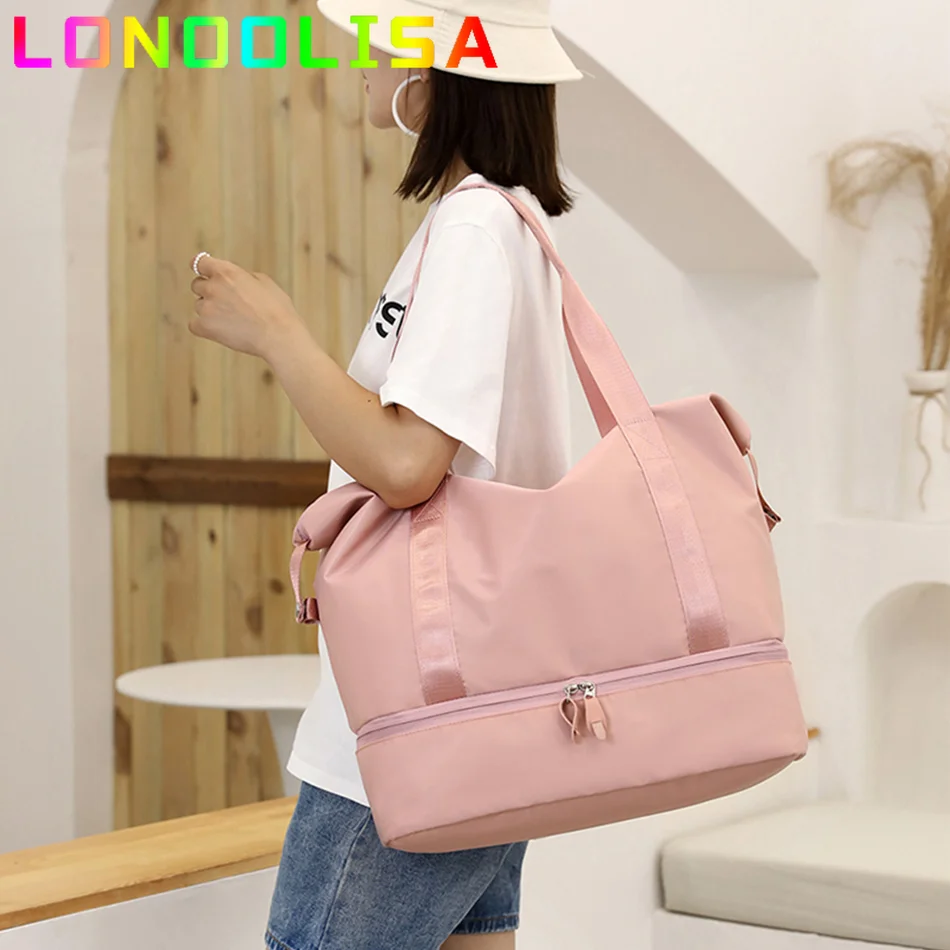 Mongw Sports Gym Fitness Dry Wet Separation Yoga Bag Travel Handbags for Shoes Women Shoulder Sac De Sport Luggage Duffle Totes