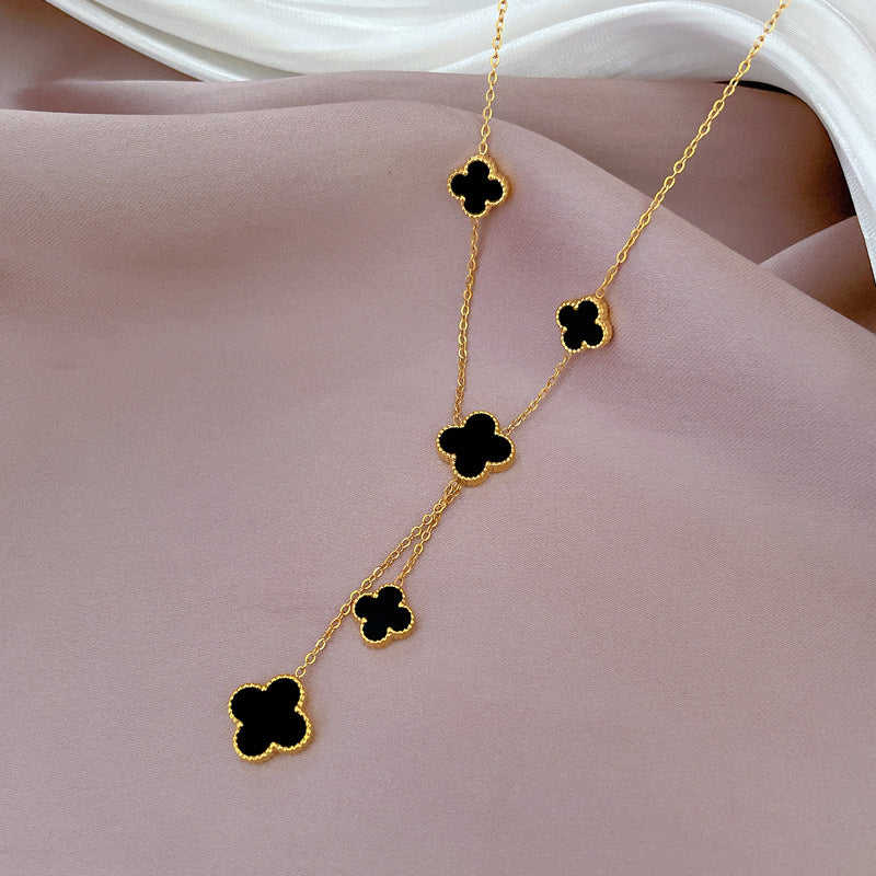 Cartoon Flower Gourd Geometric Titanium Steel Electroplating Necklaces