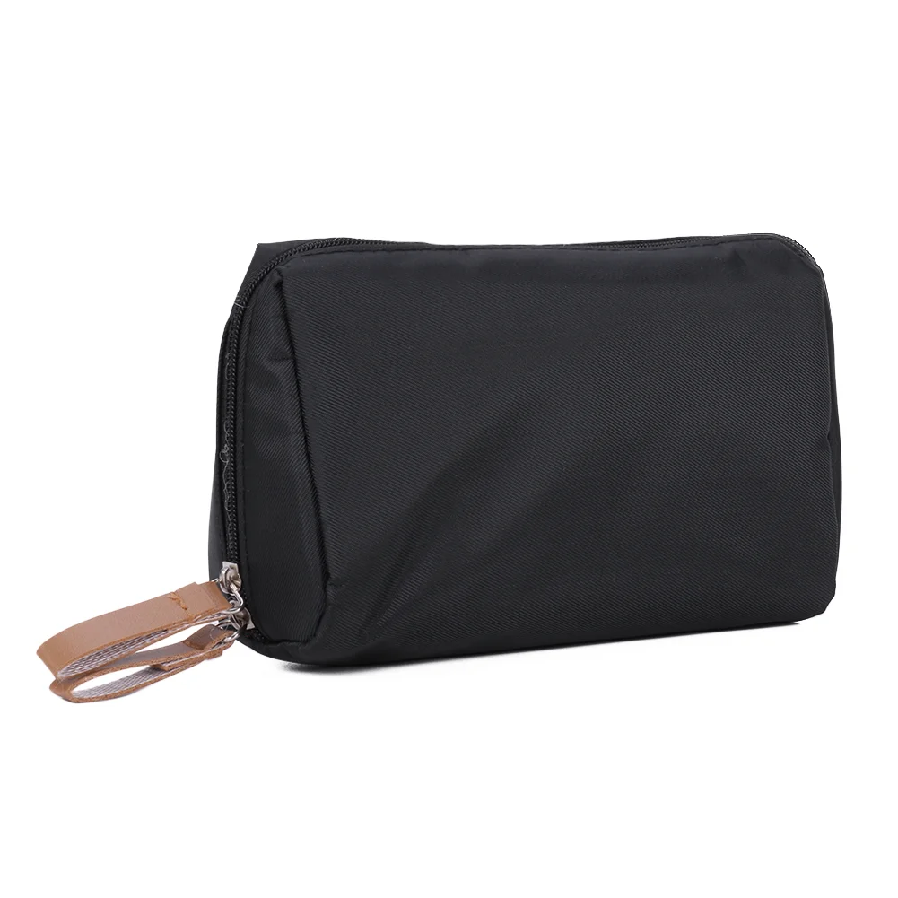 Nylon Cosmetic Bag Solid Color Simple Makeup Bag Big Opening Travel Washbag