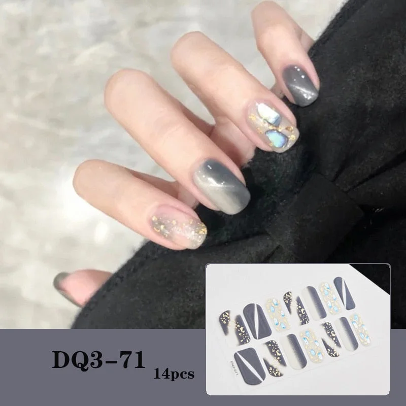 New Designs Full Cover Nail Stickers Fashion Flowers Nail Sticker Set Self Adhesive Manicure Decoracion Nail Strips-Nail Inspo
