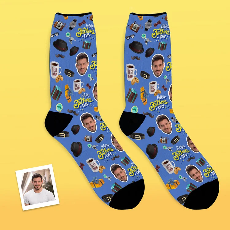 Custom Face Socks Best Dad Father's Day Personalized Socks