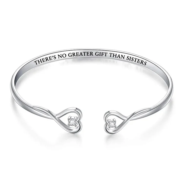 For Sisters - There's no greater gift than sisters Heart Bracelet