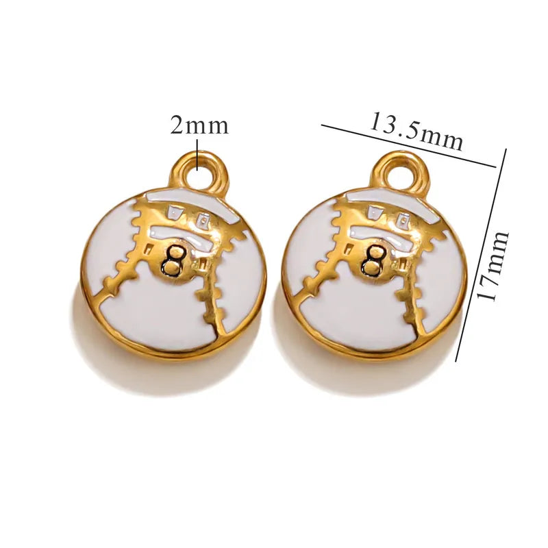1 Piece 13.5*17mm 304 Stainless Steel Volleyball Baseball Football Pendant Jewelry Accessories