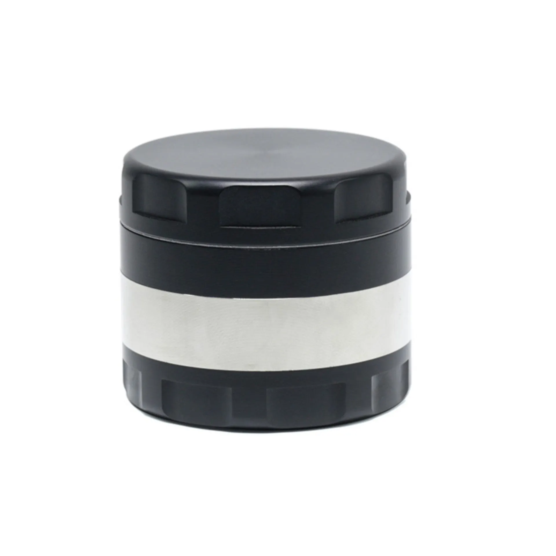 60MM 4 Piece Zinc Alloy Large Chamfer Wifi Signal Tooth Color Matching Herb Grinder-Silver