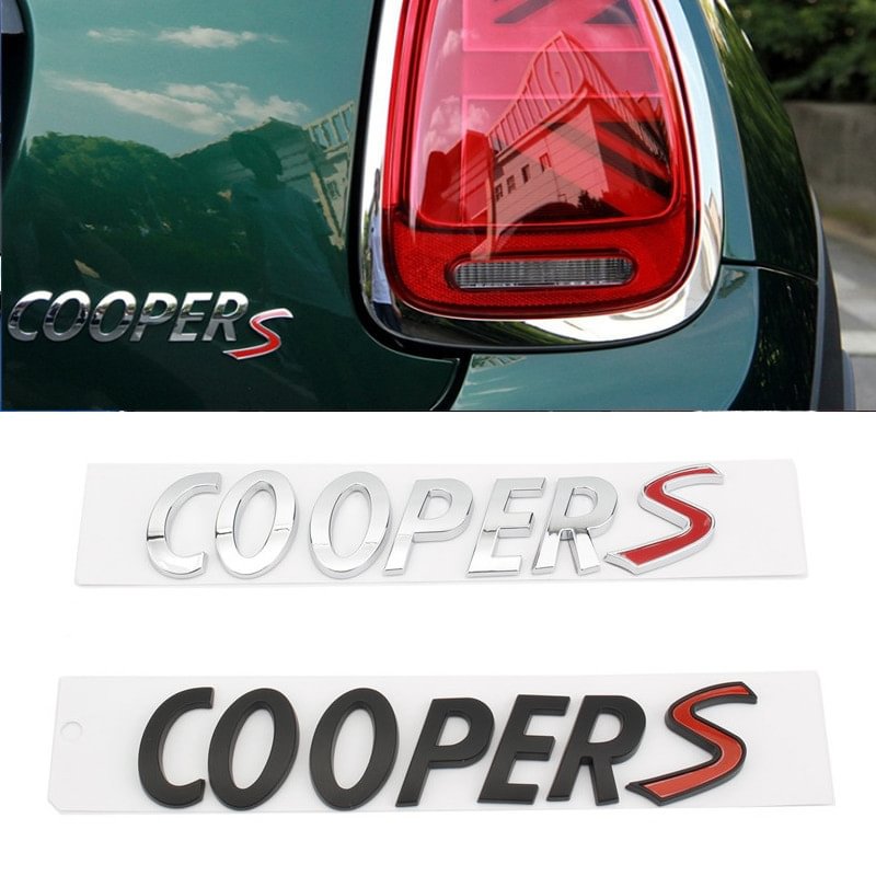 Black Emblem Badge Chrome Cooper S Logo Countryman Clubman For Mini Cooper voiturehub dxncar