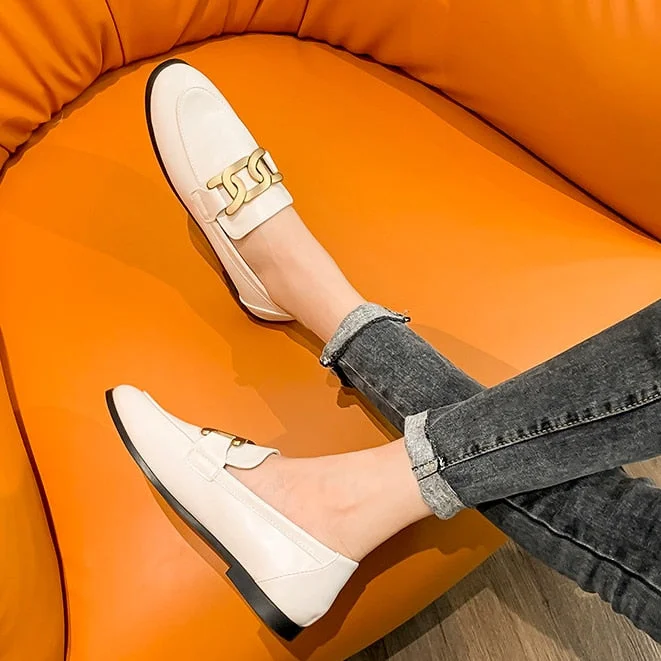 Comemore Women Flat Shoes Spring Fashion Female Slip on Loafers Moccasin Summer Casual British Office Luxury Shoes Woman Black