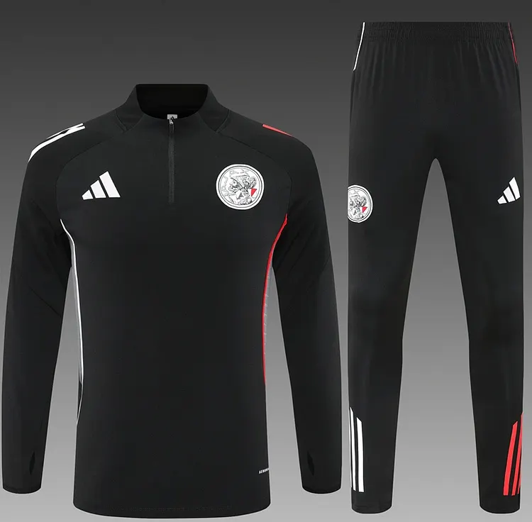 2025-26 Ajax Black Training Jersey Half-Dress Kit