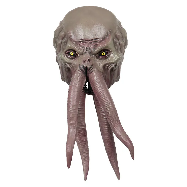 Baldur's Gate Mind Flayers Gray Latex Mask Cosplay Accessories Halloween Carnival Props