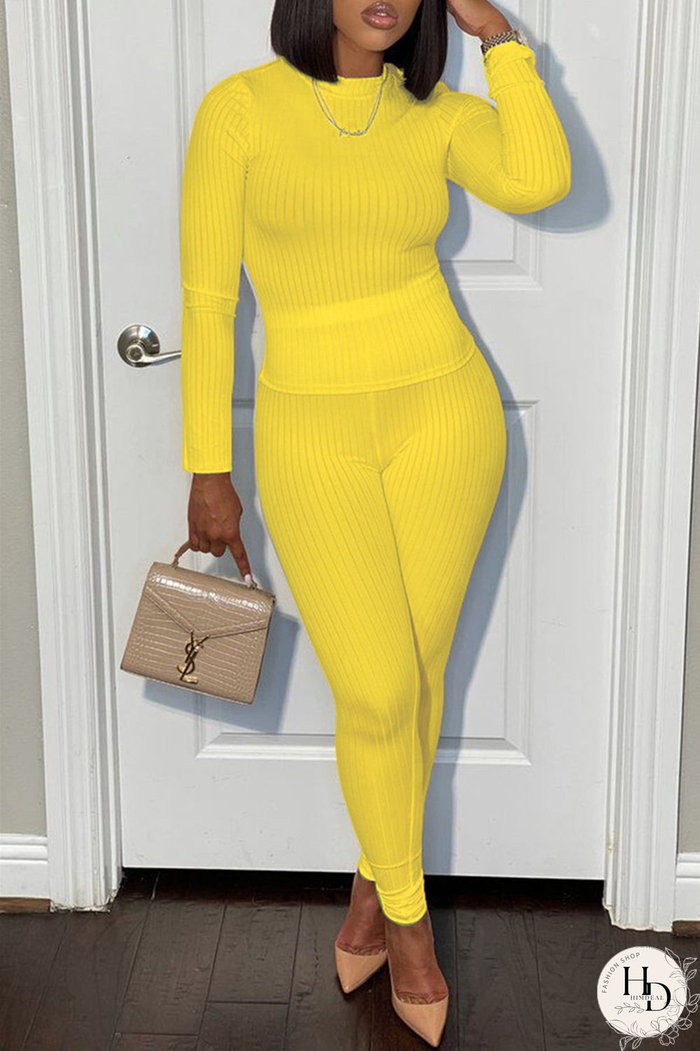 White Casual Sportswear Solid Basic O Neck Long Sleeve Two Pieces