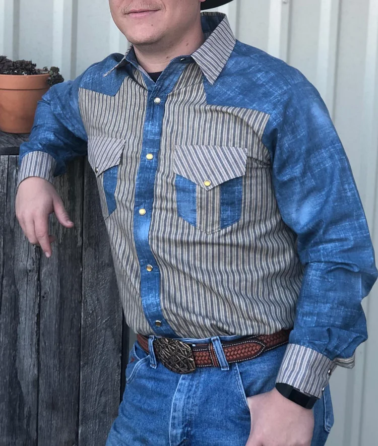 Western Print Casual Men's Clothing