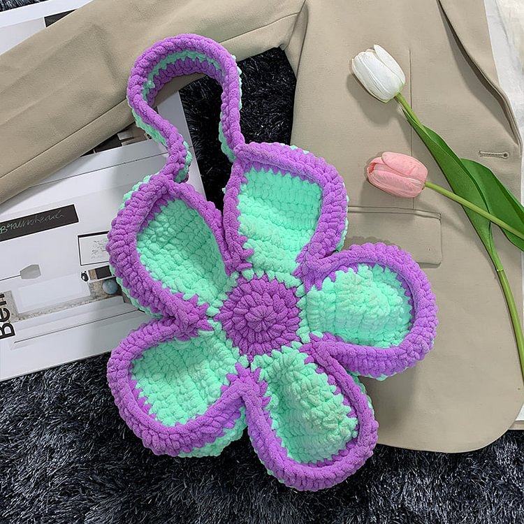 Flower Shape Shoulder Bag Handmade crochet Kit