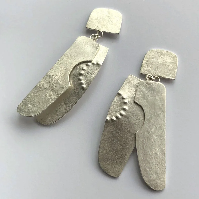 Gypsy Metal Pendant Punk Earrings Jewelry Light Gold Color Carved Handmade Earrings Vintage New