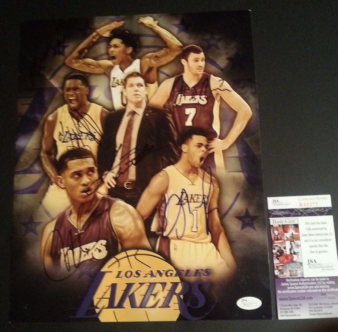 LOS ANGELES LAKERS 2017 TEAM SIGNED x6 Authentic Hand-Signed 11x14 Photo Poster painting JSA COA