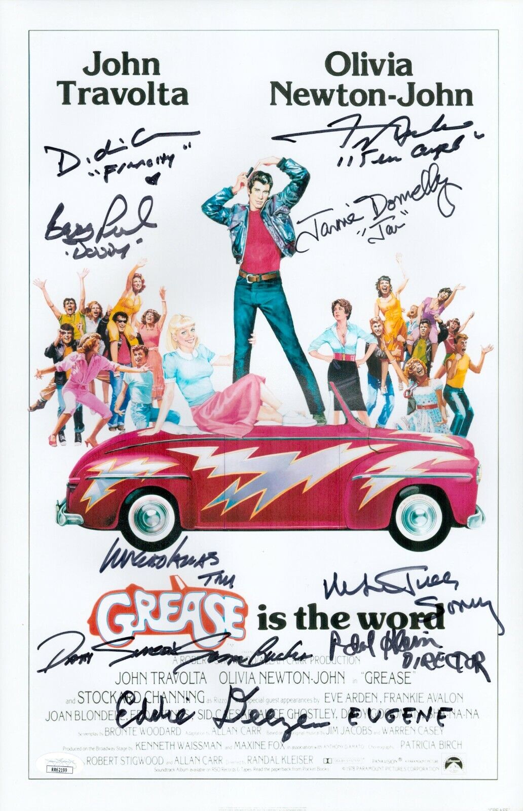 FRANKIE AVALON BARRY PEARL +7 Signed GREASE 11x17 Photo Poster painting Autograph JSA COA Cert