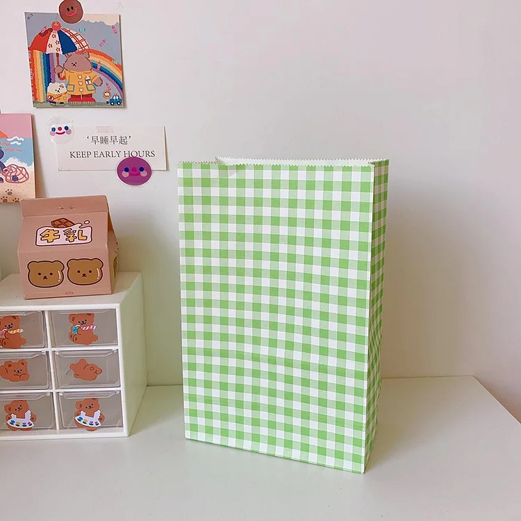 Color Plaid Storage Gift Bags