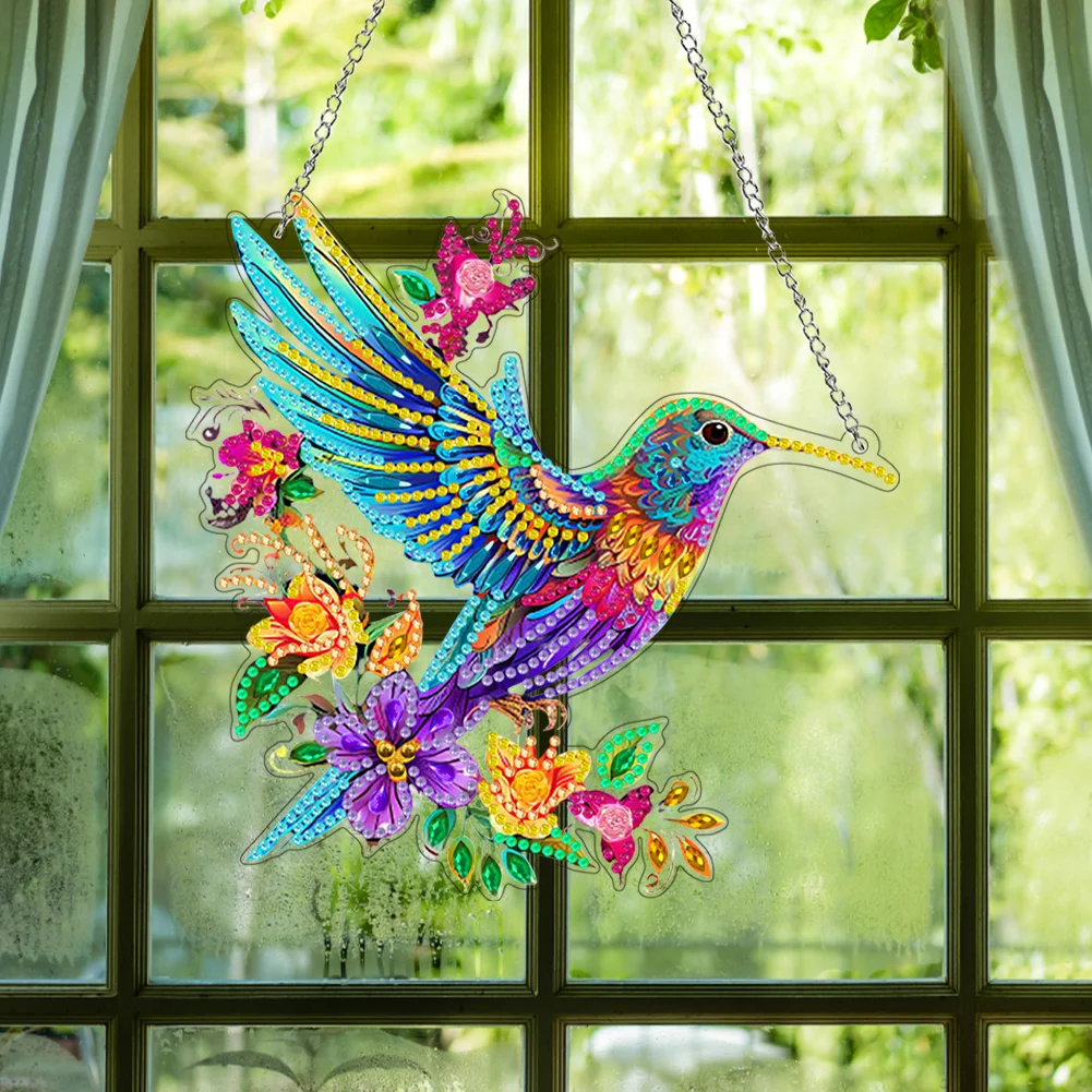 DIY Hummingbird Acrylic 5D DIY Diamond Art Pendant Home Decoration