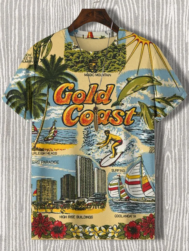 Men's Gold Coast Art Print T-Shirt