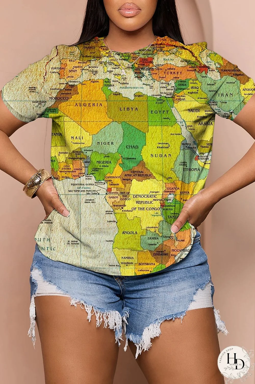 Blue Purple Casual Daily Print Basic O Neck T-Shirts