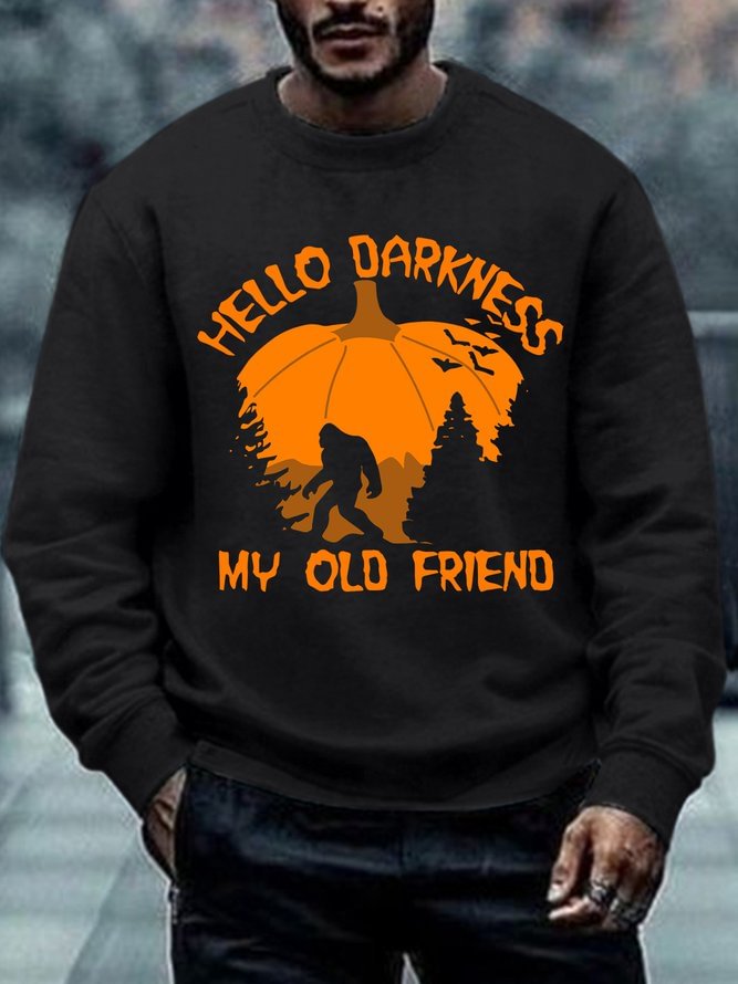 Hello Darkness My Old Friend Loose Crew Neck Men's Sweatshirt