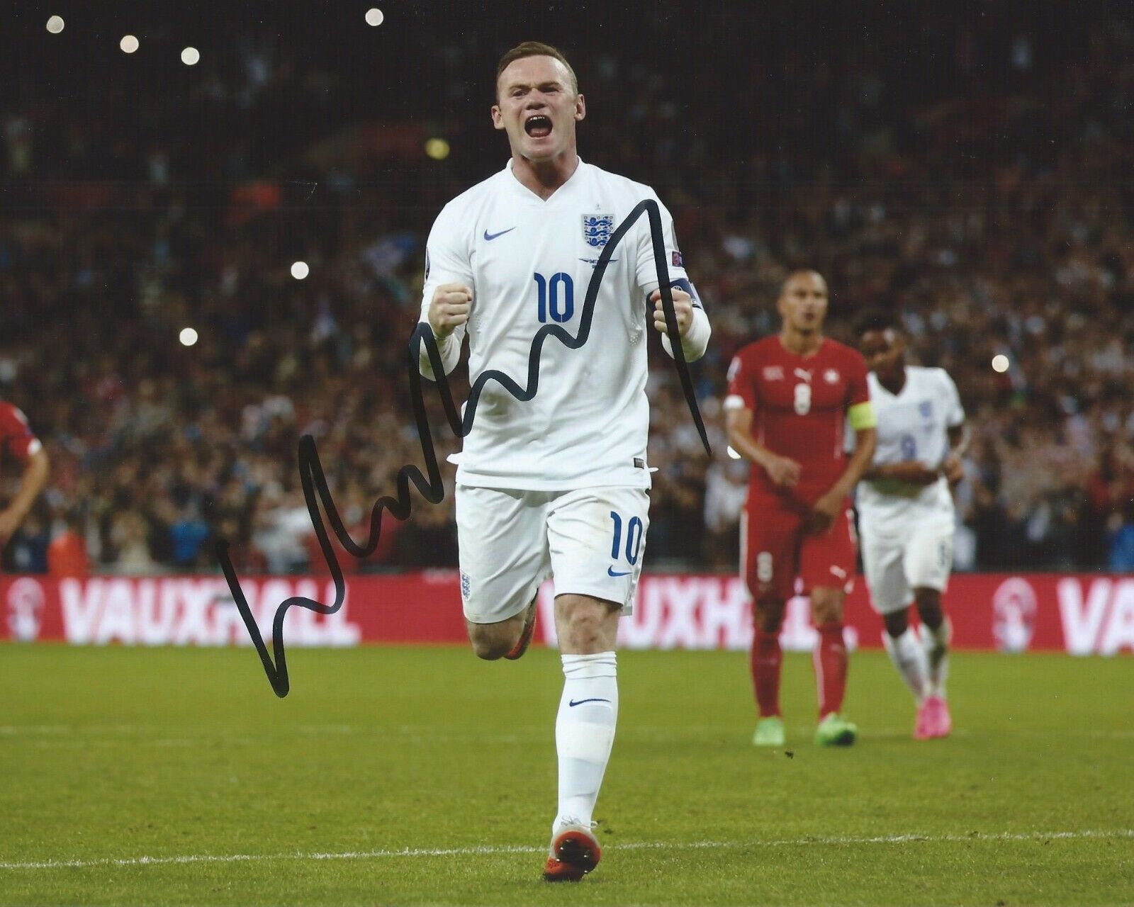 Wayne Rooney Signed 8×10 Photo Poster painting Team England World Cup Soccer Autographed COA