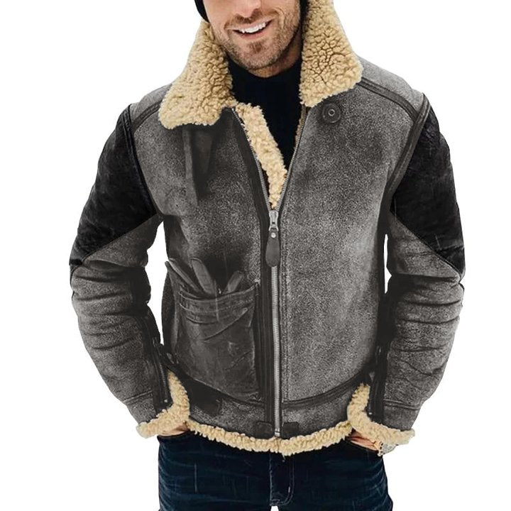 Men's Retro Zipper Thickened Coat 88167626X