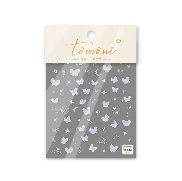 Cute Rabbit Butterfly Embossed Star High Quality 5D Engraved Nail Stickers Nail Art Decorations Nail Decals Design