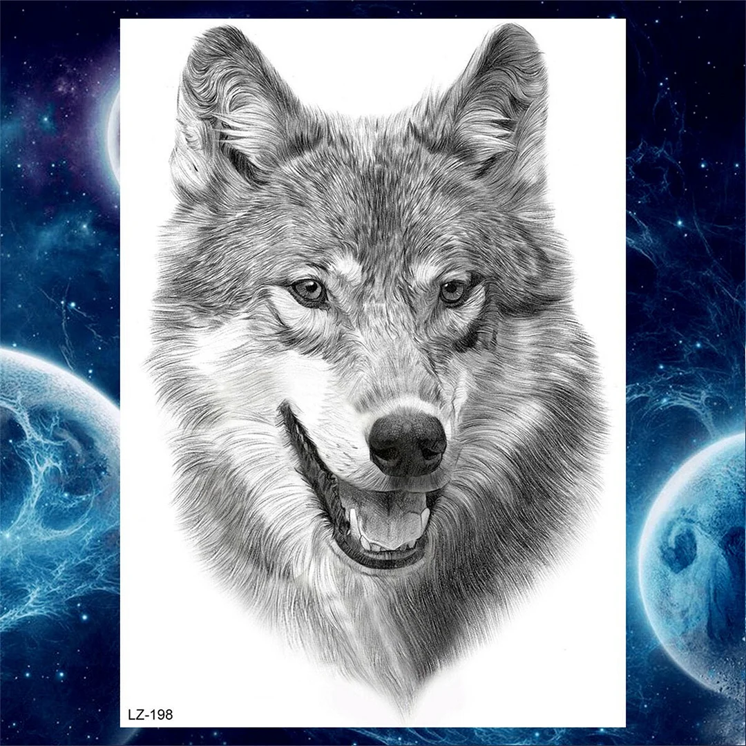 Octopus Anchor Skull Temporary Tattoos For Women Men Adult Pirate Black Skeleton Tattoo Sticker Fake Wolf Lion Tiger Tatoos Back