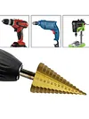 1Pcs 4-42 Mm Titanium Coated Step Drill Bit HSS Wood Metal Hole Cutter