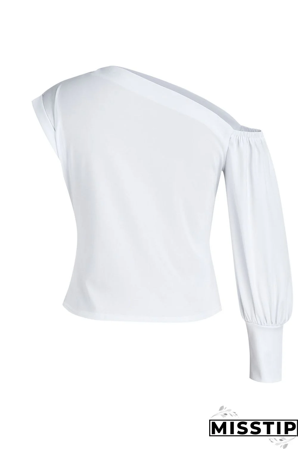 Red Fashion Casual Solid Patchwork Asymmetrical Oblique Collar Tops