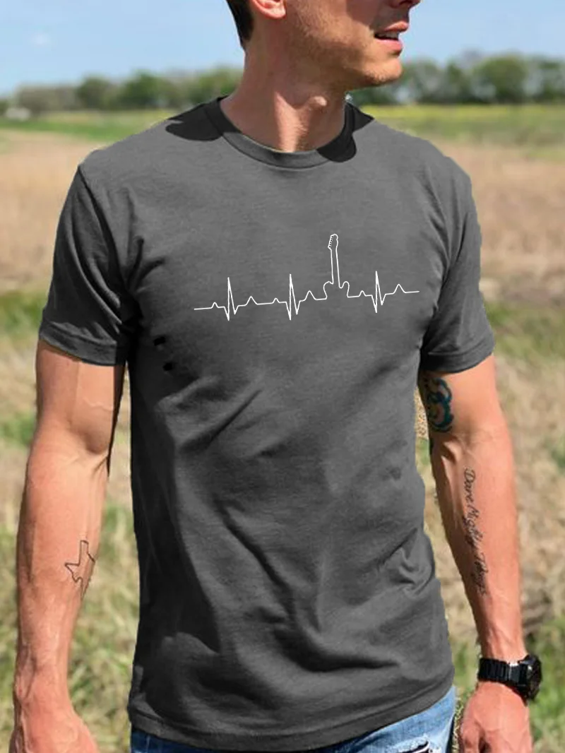Heartbeat Printed Short Sleeve T-Shirt in  mildstyles