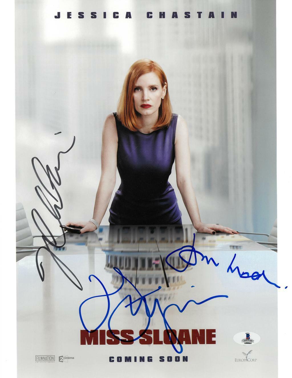 Miss Sloane Cast (3 Sigs) Signed Autographed 11x14 Photo Poster painting BECKETT #A00064