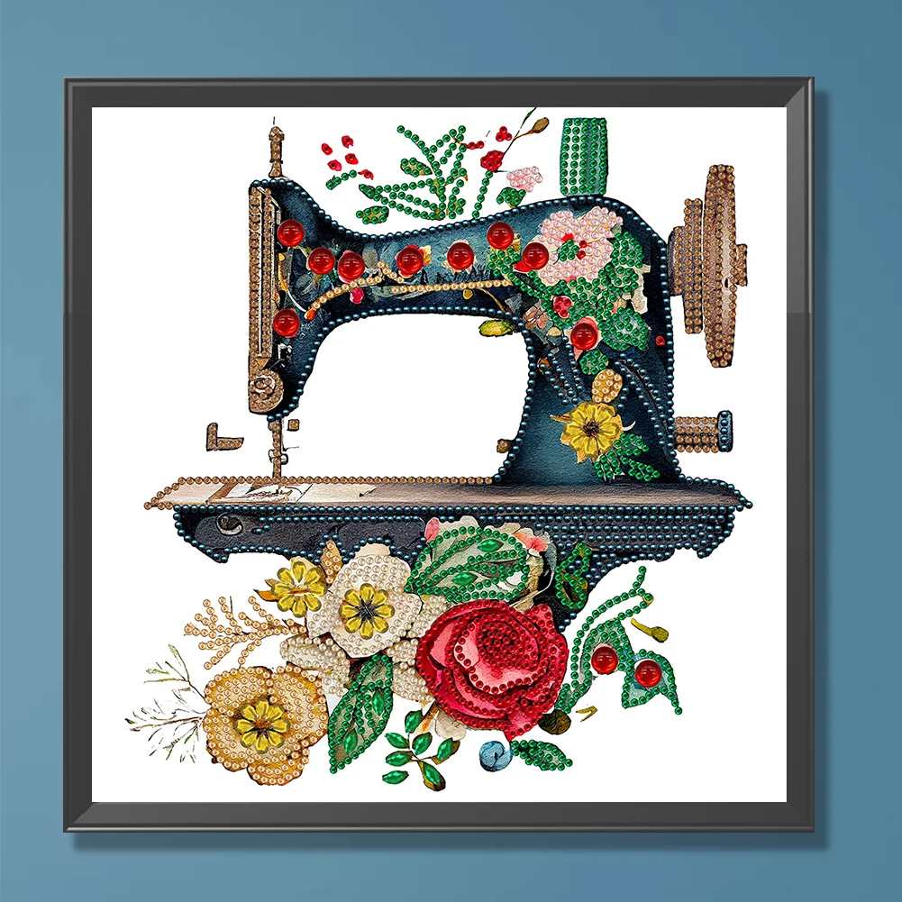 Diamond Painting - Partial Special Shaped Drill - Sewing Machine(30*30cm)