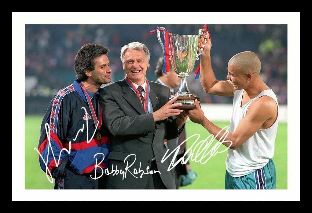 Bobby Robson & Jose Mourinho & Ronaldo - Barcelona Signed & Framed Photo Poster painting