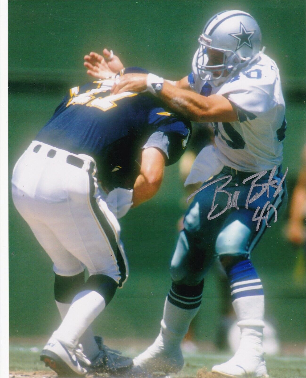 BILL BATES DALLAS COWBOYS ACTION SIGNED 8x10