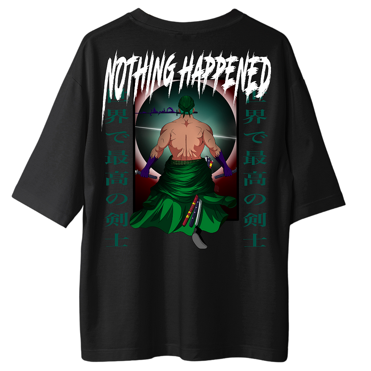 Zoro Nothing Happened X Gym V1 Backprint/Frontprint - Oversize Shirt