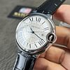 Ballon Bleu 42mm White Textured Dia Markers Dial on Black Leather Strap Replica