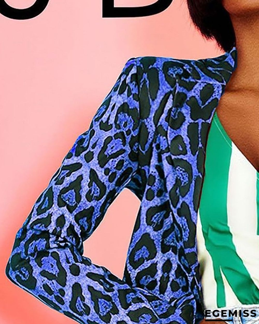 Cheetah Print Pocket Decor Blazer Coat | EGEMISS